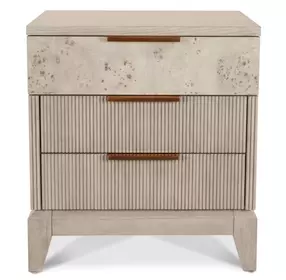 Manhattan Valley Dusty Rose 3 Drawer Nightstand with USB Charging