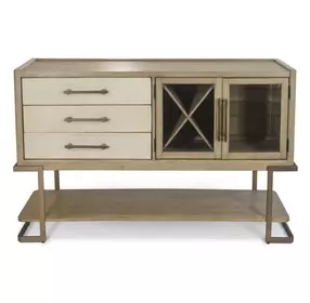 Rio Vista Muted Earth Tones and Clay 2 Door Credenza with Reversible Panels