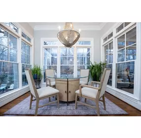Rio Vista Muted Earth Tones and Clay Round Glass Top Dining Room Set