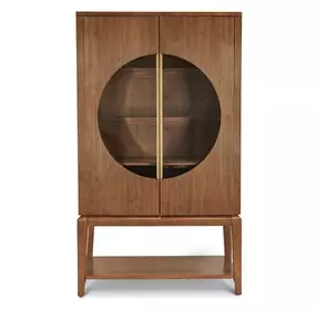 Manhattan Valley Vintage Chestnut 2 Door Curio Cabinet with LED
