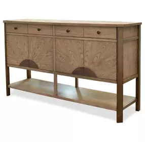 Sun Haven Oak and Walnut 4 Door Credenza