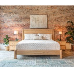 Alpine Distressed Oak Platform Bedroom Set