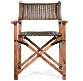 Galway Antique Whiskey Leather Folding Dining Chair