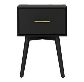 Flynn Black Rectangular End Table