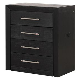 Ashbourne Black Bedside LED Vanity Set with Stool and USB Charging