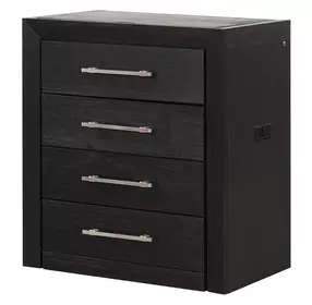 Ashbourne Black Bedside LED Vanity Set with Stool and USB Charging