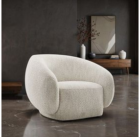 Savino Beige Upholstered Swivel Chair