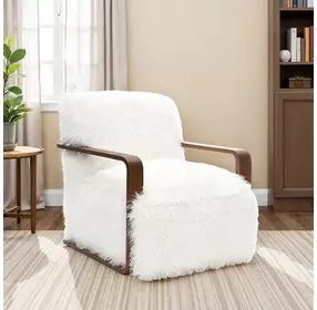 Elardo White Upholstered Accent Chair