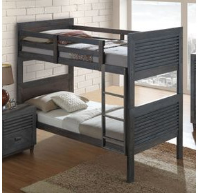 Witham Charcoal Brown Twin Over Twin Bunk Bed