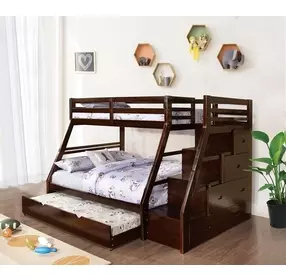 Ellington Espresso 4 Drawer Twin Over Full Bunk Bed with Trundle