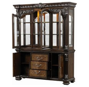 Promenade Dark Brown Lighting Hutch and Buffet
