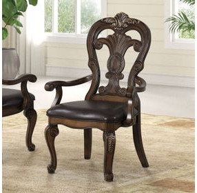 Leovanni Dark Brown Armchair Set of 2