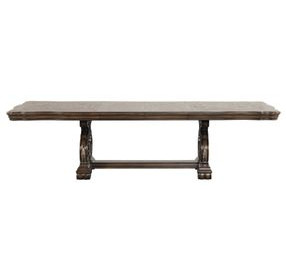 Leovanni Dark Brown 114" Extendable Rectangular Dining Table