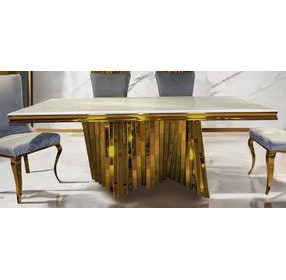 Basilicata Gold 79" Rectangular Dining Table