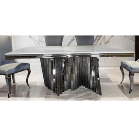 Basilicata Chrome 79" Rectangular Dining Table