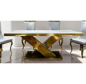 Palazzo Gold 79" Rectangular Dining Table