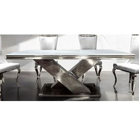 Palazzo Silver 79" Rectangular Dining Table