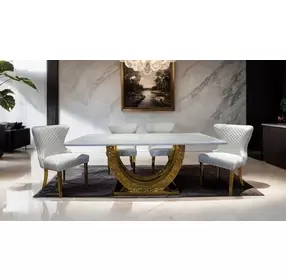 Portanova Gold Rectangular Dining Room Set