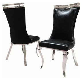 Palazzo Black and Silver Side Chair Set of 2