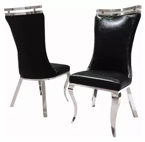Palazzo Black and Silver Side Chair Set of 2