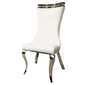Palazzo White and Silver Side Chair Set of 2