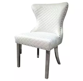 Portanova White and Silver Side Chair Set of 2