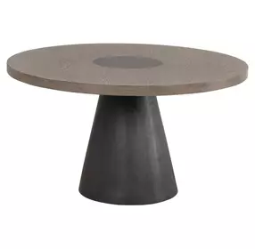 Broager Rustic Oak and Dark Walnut Round Dining Table