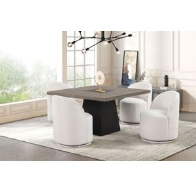 Broager Rustic Oak and Dark Walnut Square Dining Room Set