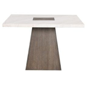 Grasten Dark Walnut 54" Square Counter Height Table with Marble Top