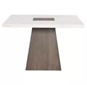 Grasten Dark Walnut 54" Square Counter Height Table with Marble Top