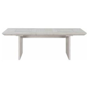 Argenthart Light Gray 90" Extendable Rectangular Glass Top Dining Table