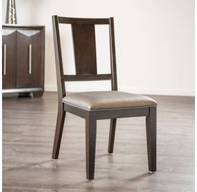 Hinwitz Espresso and Dark Gray Upholstered Side Chair Set of 2