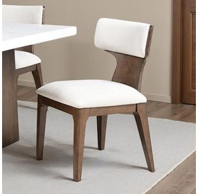 Caerwys Beige and Brown Upholstered Side Chair Set of 2