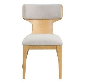 Caerwys Beige and Natural Upholstered Side Chair Set of 2