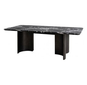 Selsey Black 78" Rectangular Marble Top Dining Table