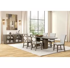 Clements Oak Extendable Oval Dining Room Set
