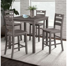Lubbock Gray 5 Piece Counter Height Table Set