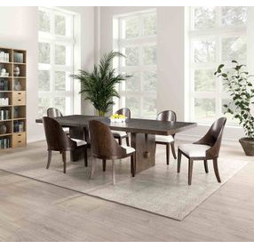 Morden Dark Walnut Extendable Rectangular Dining Room Set