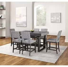Potton Gray Rectangular Counter Height Dining Room Set
