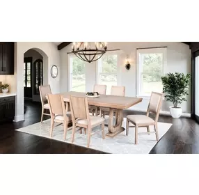 Orbetello Distressed Natural Extendable Rectangular Dining Room Set