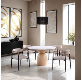 Neasden Natural and White 47" Round Dining Room Set