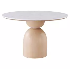 Neasden Natural and White 47" Round Dining Table
