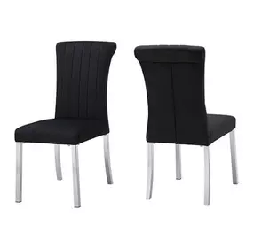 Holstebro Black and Silver Upholstered Side Chair Set of 2