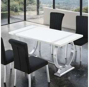 Holstebro Silver and White 60" Rectangular Dining Table