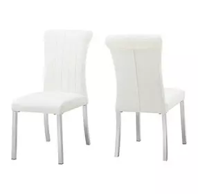 Holstebro White and Silver Upholstered Side Chair Set of 2