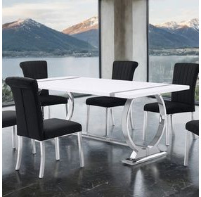 Holbaek Silver and White 80" Rectangular Dining Table