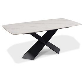 Lenvik Black and White 71" Rectangular Dining Table