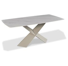 Lenvik Rown and White 71" Rectangular Dining Table