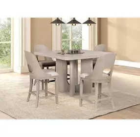 Sterling West White Oak Square Counter Height Dining Room Set