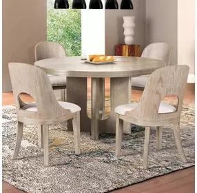 Sterling West White Oak Round Dining Room Set
